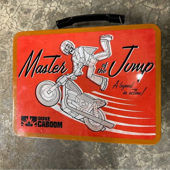 NWT Disney Pixar Toy Story 4 Duke Caboom Tin Lunch Box Tote - Picture 1 of 7